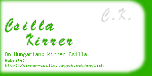 csilla kirrer business card